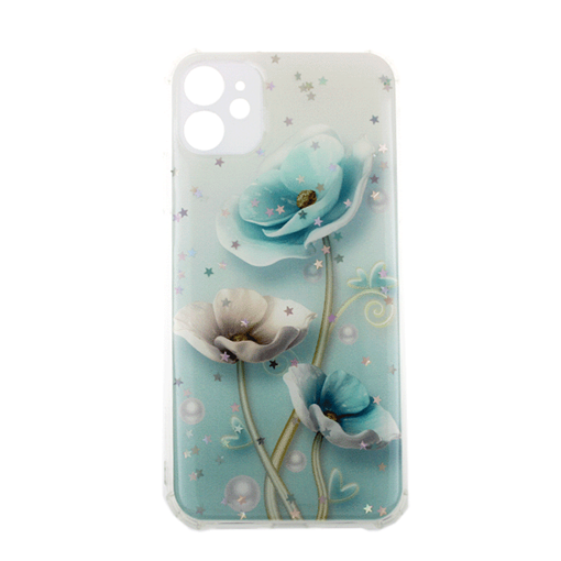 Picture of Silicone Case for iphone 11 - Design: Blue Flowers