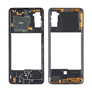 Εικόνα της Μεσαίο Πλαίσιο με Καλωδιοταινία Middle Frame with Flex για Samsung Galaxy A41 A415F - Χρώμα: Μαύρο