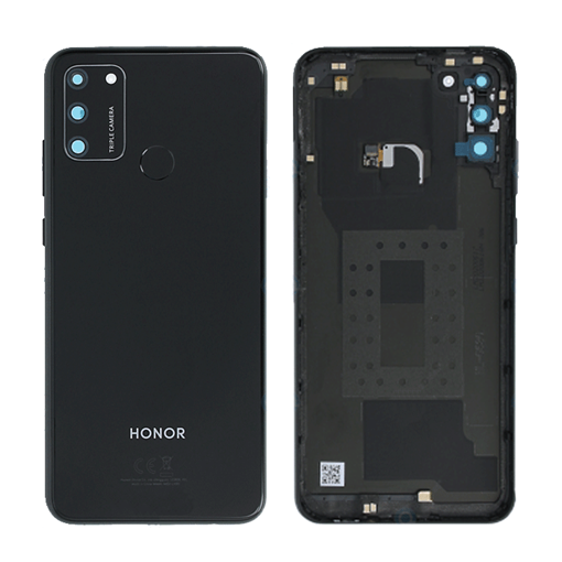 Γνήσιο Πίσω Καπάκι με Δακτυλικό Αποτύπωμα και Τζαμάκι Κάμερας για Huawei Honor 9A 02353QQM - Χρώμα: Μαύρο