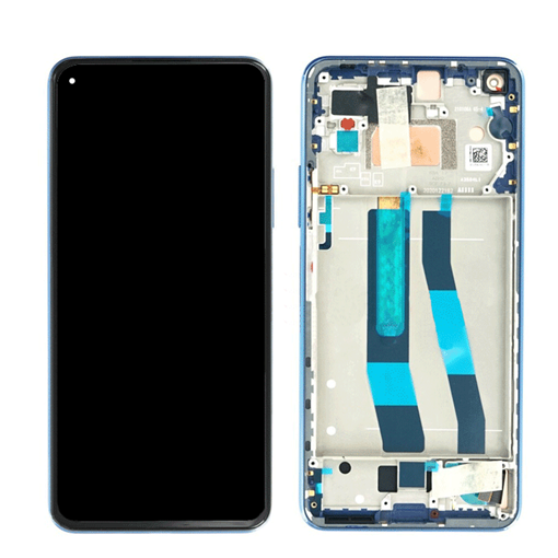 Γνήσια Οθόνη LCD με Μηχανισμό Αφής και Πλαίσιο για Xiaomi Mi 11 Lite 4G 56000C0K9A00 (Service Pack) - Χρώμα: Μπλε