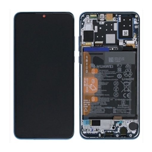 Γνήσια Οθόνη LCD με Μηχανισμό Αφής και Πλαίσιο με Μπαταρία για Huawei P30 Lite New Edition 2020 MAR-LX1B (Service Pack) 02353PJP/ 02353FQE - Χρώμα: Μπλε