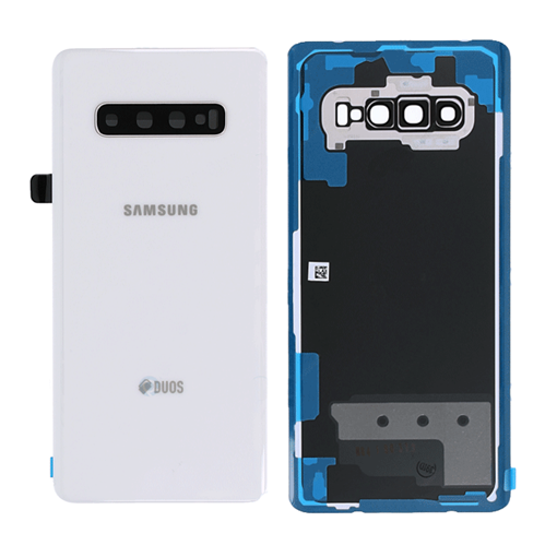 Γνήσιο Πίσω Καπάκι με Τζαμάκι Κάμερας για Samsung Galaxy S10 Plus G975 GH82-18869B - Χρώμα: Ceramic White