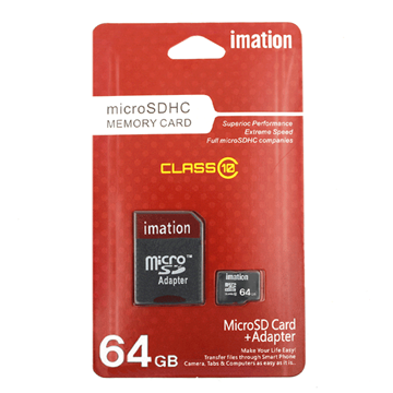 Picture of Imation Micro SD Memory Card with Adapter 64GB