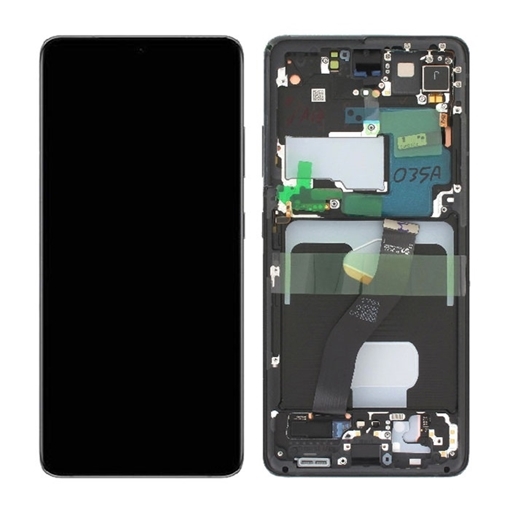 Γνήσια Οθόνη LCD με Μηχανισμό Αφής και Πλαίσιο  για Samsung Galaxy  S21 Ultra 5G (G998B) GH82-26036A / GH82-26035A  -Χρώμα: Μαύρο