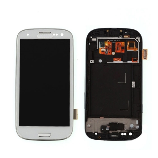 Picture of Complete LCD with Frame for Samsung Galaxy S3 Mini i8190 - Color: White