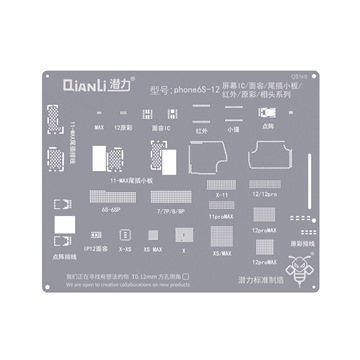 Picture of Qianli QS148 Stencil for iPhone 6S-12 Screen IC/Face ID/Tail Plug/Infrared/True Tone/Camera Seires