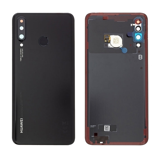 Γνήσιο Πίσω Καπάκι με Δακτυλικό Αποτύπωμα και Τζαμάκι Κάμερας για Huawei P30 Lite 48MP 02352RPV - Χρώμα: Μαύρο