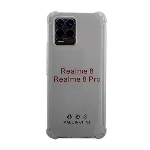 Θήκη Πλάτης Σιλικόνης Anti Shock 1.5mm για Realme 8 - Χρώμα: Διαφανές