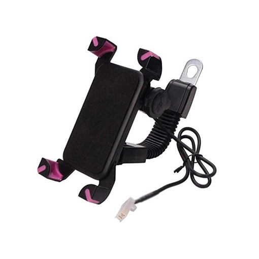 Picture of Bracket Motorcycle/bicycle Mobile Phone Holder with charger - Χρώμα: Μαύρο