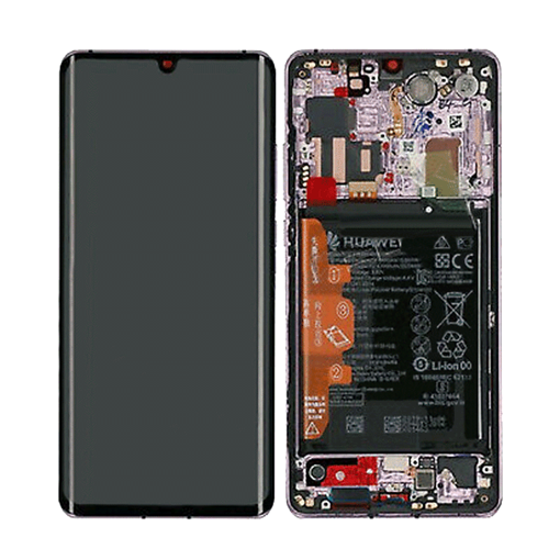 Γνήσια Οθόνη LCD με Μηχανισμό Αφής και Πλαίσιο με Μπαταρία για Huawei P30 Pro (Service Pack) 02352DGM - Χρώμα: Misty Lavender
