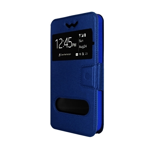 Θήκη Βιβλίο Stand με Διπλό Παράθυρο για HTC One A9 - Χρώμα: Μπλε