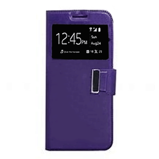Picture of Book Case With Window For Alcatel Fierce 2 - Color: Purple