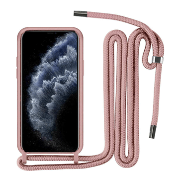 Εικόνα της Θήκη Σιλικόνης με Λουράκι για Apple Iphone 12 Pro Max 6.7 - Χρώμα: Ροζ