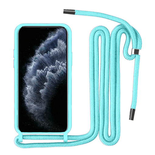 Θήκη Σιλικόνης με Λουράκι για Apple Iphone 11 Pro Max - Χρώμα: Τυρκουάζ
