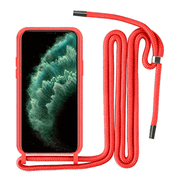 Εικόνα της Θήκη Σιλικόνης με Λουράκι για Apple Iphone 12 Pro Max 6.7 - Χρώμα: Κόκκινο