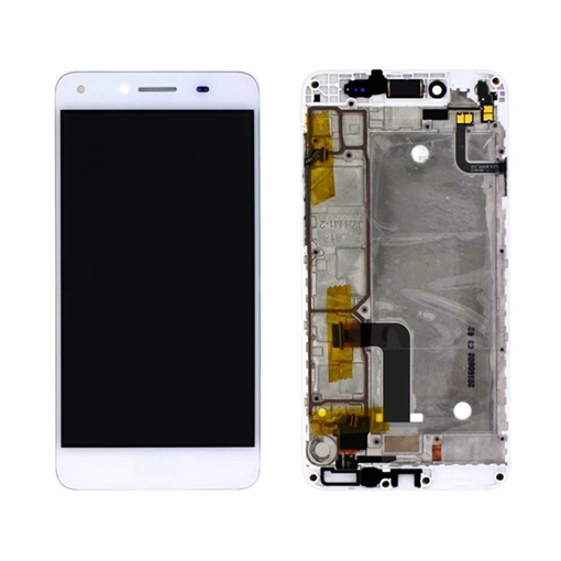 Γνήσια Οθόνη LCD με Μηχανισμό Αφής και Πλαίσιο για Huawei Y6 II (Service Pack) 97070PMV - Χρώμα: Λευκό