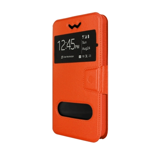 Θήκη Βιβλίο Stand με Παράθυρο για Sony Xperia M C1905 - Χρώμα: Πορτοκαλί