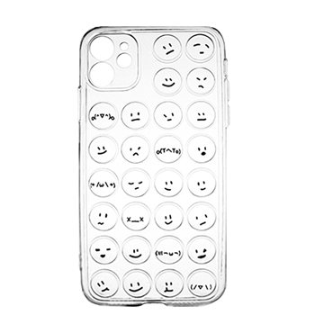 Picture of Silicone Case with Emoji for iPhone 11 - Color: Clear