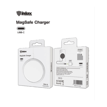 Εικόνα της Inkax Magsafe 15W Magnetic Wireless Charger for Iphone with Type C Port FW-12