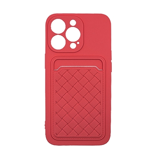 Θήκη Πλάτης Σιλικόνης με Υποδοχή Κάρτας για Iphone 13 Pro - Χρώμα : Ροζ