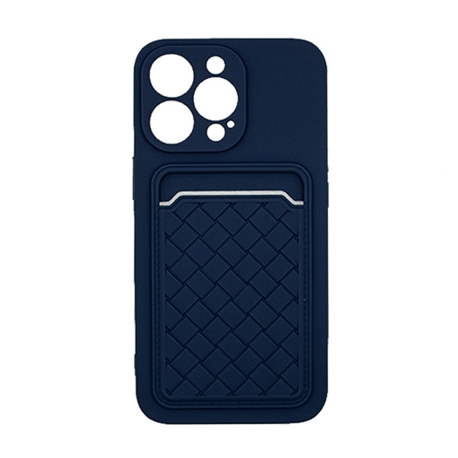 Θήκη Πλάτης Σιλικόνης με Υποδοχή Κάρτας για Iphone 13 Pro - Χρώμα : Mπλε