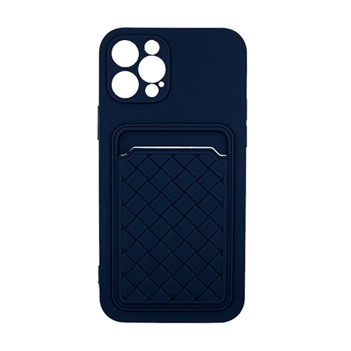 Θήκη Πλάτης Σιλικόνης με Υποδοχή Κάρτας για Iphone 12 Pro - Χρώμα : Mπλε