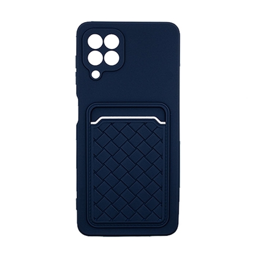 Θήκη Πλάτης Σιλικόνης με Υποδοχή Κάρτας για Samsung Galaxy A22 - Χρώμα : Μπλε