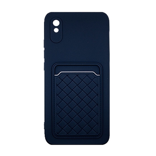 Θήκη Πλάτης Σιλικόνης με Υποδοχή Κάρτας για Xiaomi Redmi 9A - Χρώμα : Μπλε