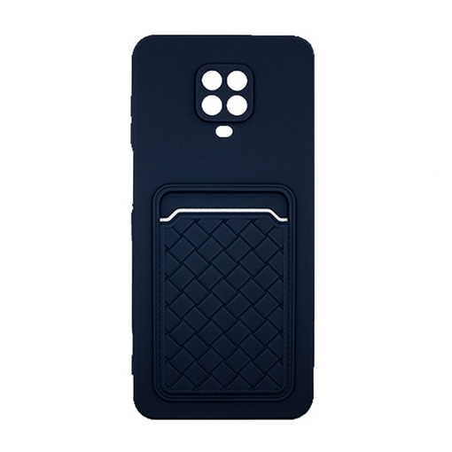 Θήκη Πλάτης Σιλικόνης με Υποδοχή Κάρτας για Redmi Note 9 Pro/9S - Χρώμα : Μπλε
