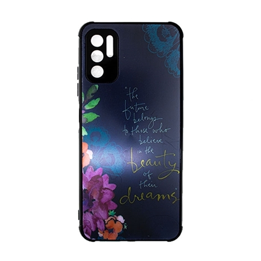 Picture of Silicone Back Case For Xiaomi Redmi Poco M3 Pro 5G - Color: Navy Blue With Flowers