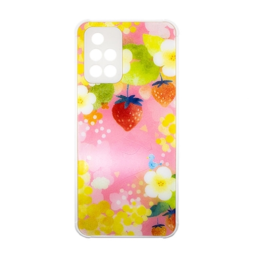 Picture of Silicone Back Case For Xiaomi Redmi 10 - Color: Pink With Strawberries