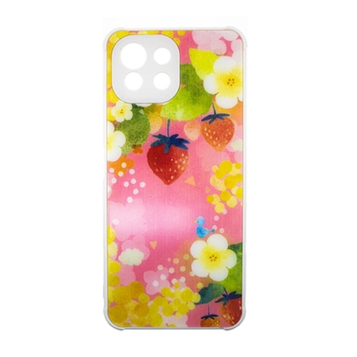 Picture of Silicone Back Case For Xiaomi Mi 11 Lite 5g Color Pink With Strawberries