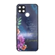Picture of Silicone Back Cover For Realme C21Y/ C25Y- Color: Navy Blue With Flowers