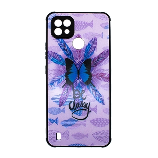 Picture of Silicone Back Cover For Realme C21 - Color: Purple With Butterfly