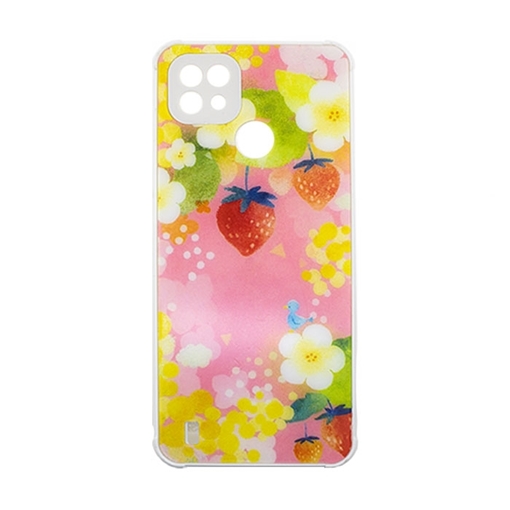 Picture of Silicone Back Cover For Realme C21 - Color: Pink With Strawberries