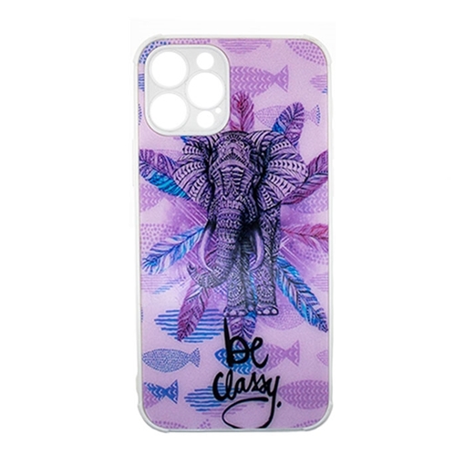 Picture of Silicone Back Cover For Iphone 12 Pro 5G -Color: Purple With An Elephant