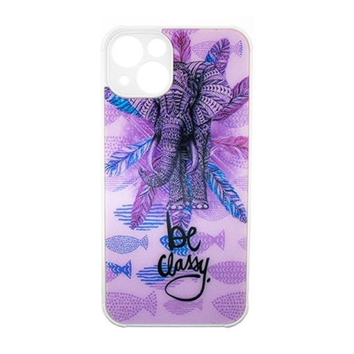 Picture of Silicone Back Cover For Iphone 13 5G - Color: Purple With An Elephant
