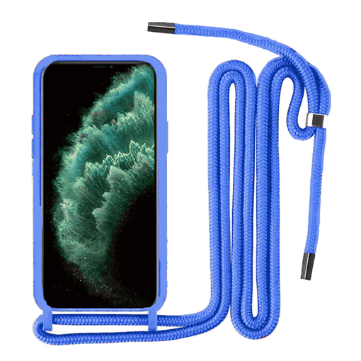 Θήκη Σιλικόνης με Λουράκι για Apple Iphone 11 - Χρώμα: Μπλε