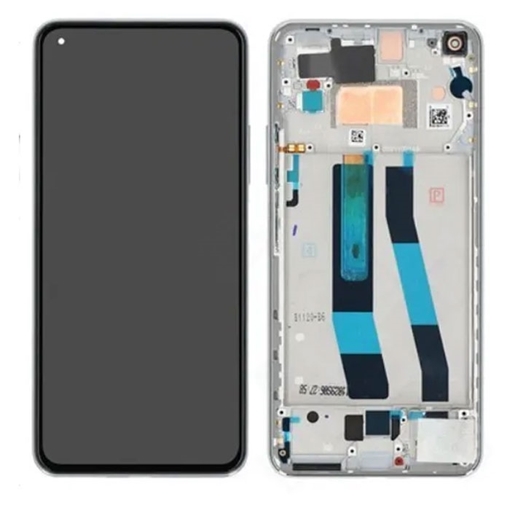 Picture of Display Unit with Frame for Xiaomi Mi 11 Lite 5G 5600040K9D00 (Service Pack) - Color: Silver White