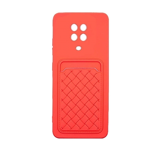 Θήκη Πλάτης Σιλικόνης με Υποδοχή Κάρτας για Redmi Note 9 Pro/9S - Χρώμα : Ρόζ