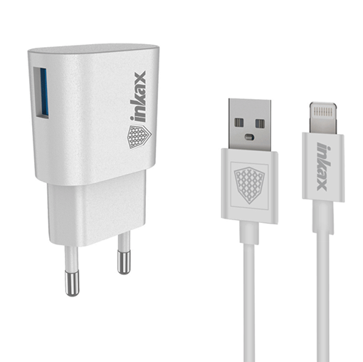 Picture of Inkax (CD-08-IP) Fast Charger USB 1A & Ligthning Cable