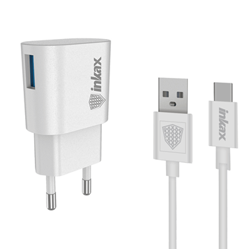 Picture of Inkax CD-08 Travel Charge Power Adapter with Cable Type-C 1.0Α