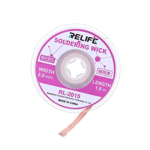 RELIFE RL-2015 Φυτίλι Συγκόλλησης (Μήκος 1,5 m - Πλάτος 2 mm)/Soldering Wick (1.5m Long - 2mm Wide)