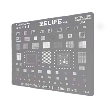 Εικόνα της RELIFE RL-044 Reballing Stencil IPHONE 12/Pro/Max/mini-A14 0.12MM