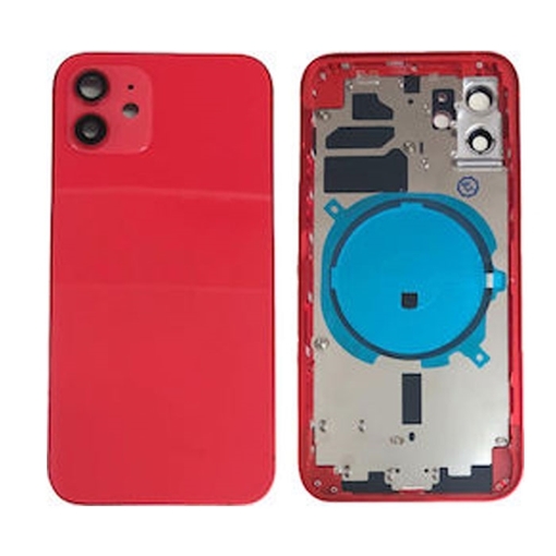 Picture of Back Cover with Frame (housing) for Apple iPhone 12 - Color: Red