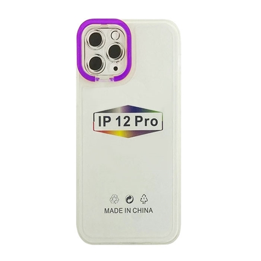 Picture of  Fashion Candy Color With Colored Frame Camera For Iphone 12 Pro - Color : Purple