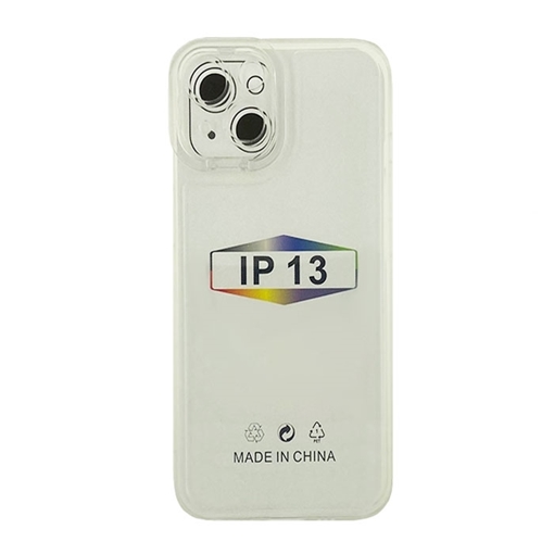 Θήκη Σιλικόνης Fashion Candy Color Διάφανη Με Χρωματιστό Πλαίσιο Κάμερας για Iphone 13 - Χρώμα : Λευκό
