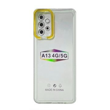 Εικόνα της Θήκη Σιλικόνης Fashion Candy Color Διάφανη Με Χρωματιστό Πλαίσιο Κάμερας για Samsung A13 4g - Χρώμα : Κίτρινο