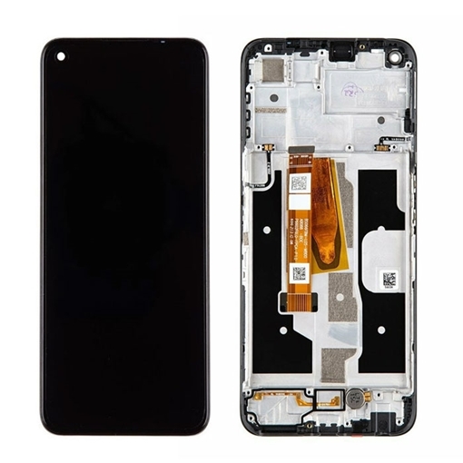 Picture of Original LCD Display With Touch Mechanism and Frame for Realme 8i/ Narzo 50 (Service Pack) 4908405 - Color: Black