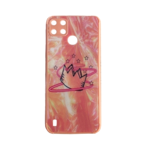 Picture of Silicone Back Case for Realme C21Y - Color: Light Pink With Crown